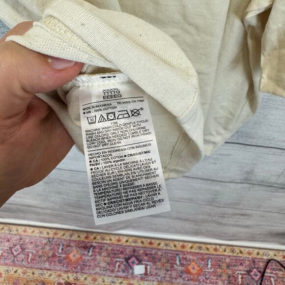 Old Navy Men's Cream Blue Venice Graphic Cropped Short Sleeve Tee Size XXXXL - Picture 7 of 7